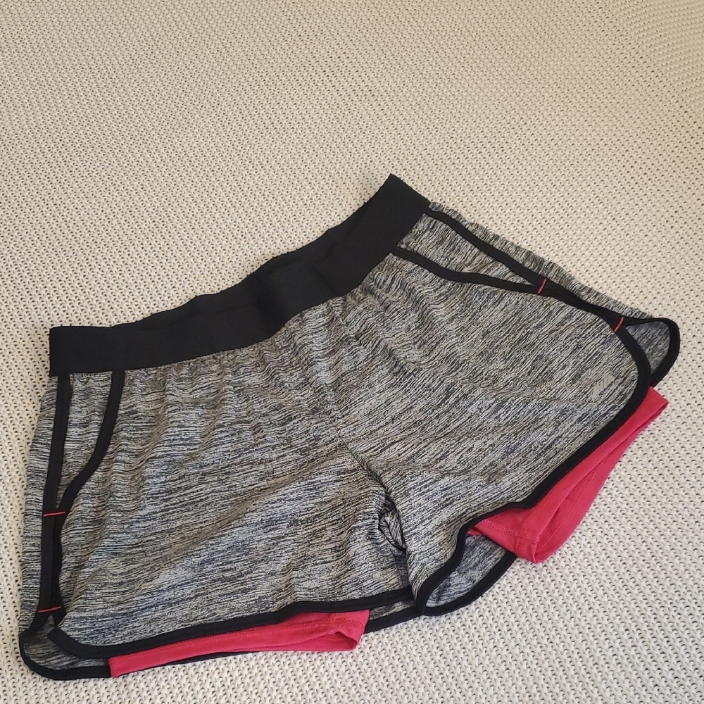 Avia Black and Gray Intimates Shorts with Elastic Waistband
